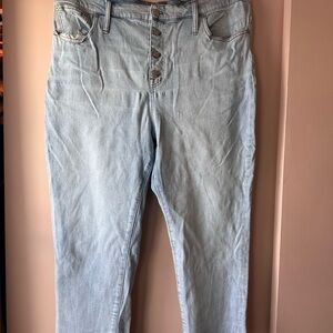 Madewell Light Wash High Rise Slim Crop Jeans Buttonfly